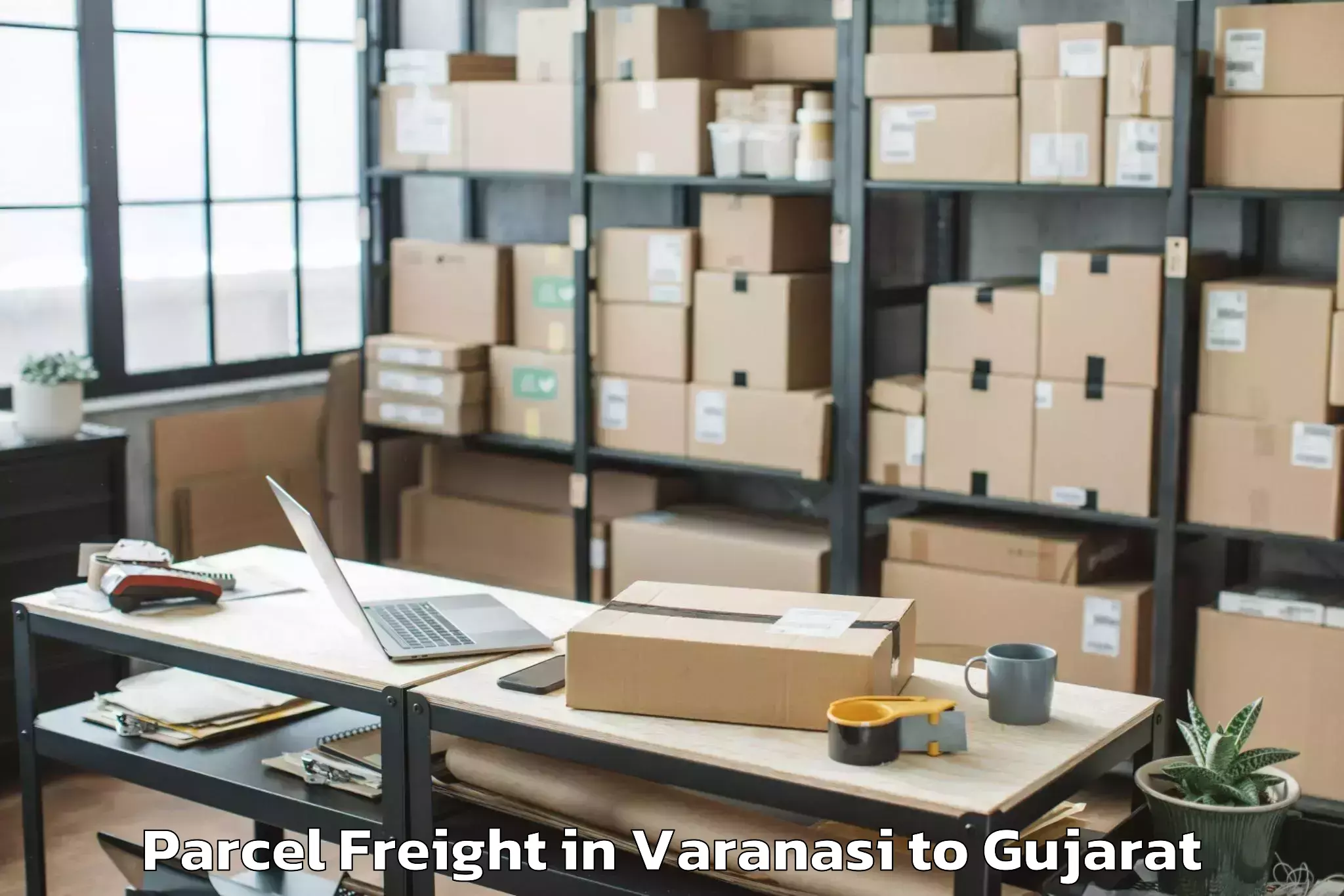 Top Varanasi to Khambhat Parcel Freight Available